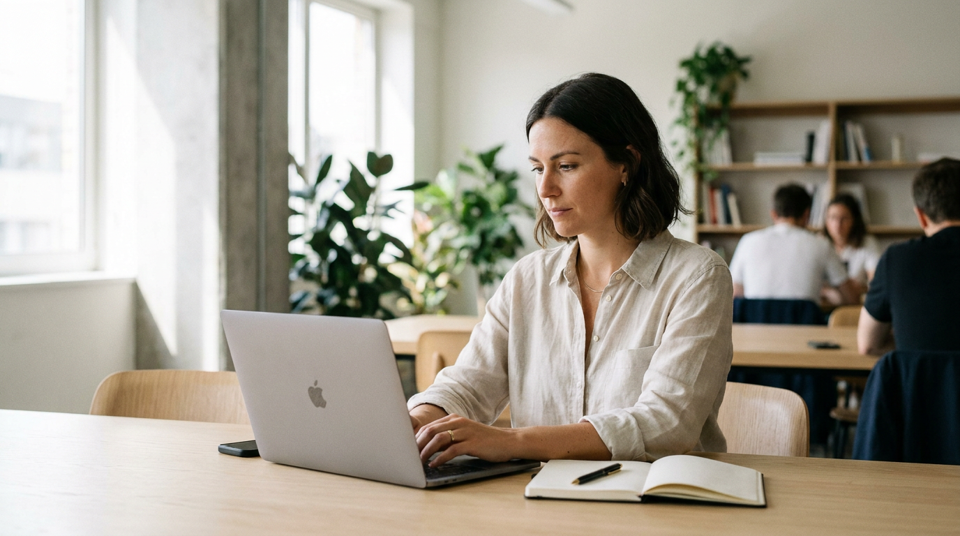 Création d'une Boutique E-commerce Rentable Entrepreneur travaillant sur son ordinateur portable pour créer une boutique e-commerce rentable, avec des schémas de business plan en arrière-plan.