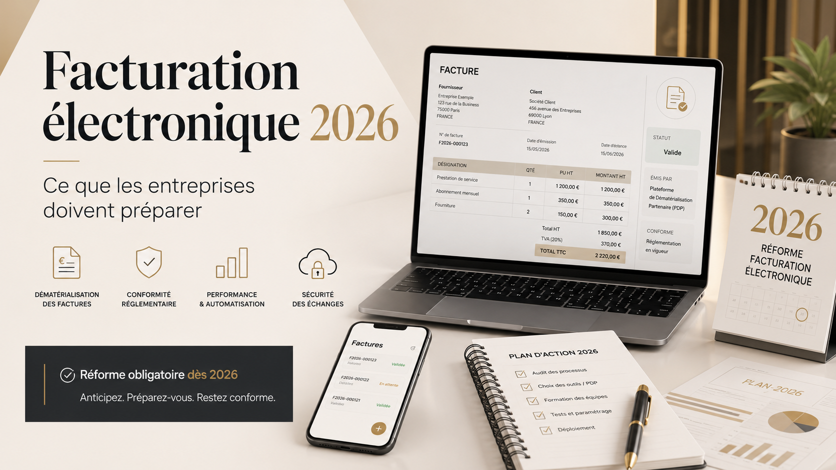 Prêt pour le 1er septembre Facturation électronique 2026 : équipe finance prépare l’échéance